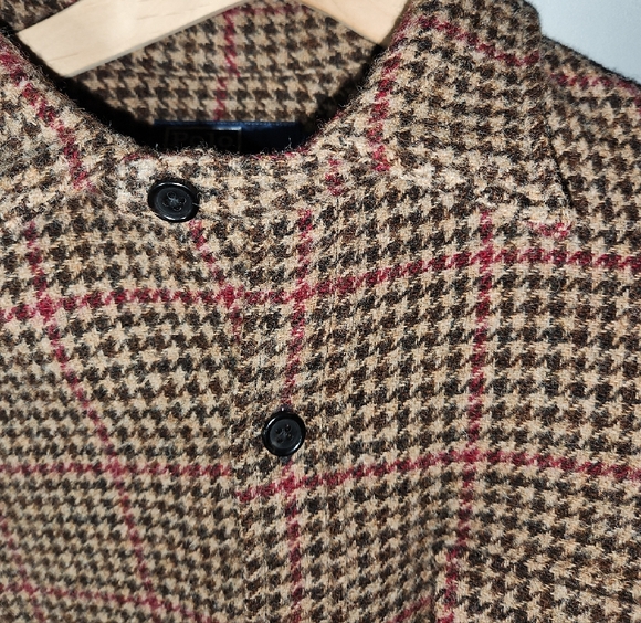 Polo Ralph Lauren Houndstooth Brown Wool Shirt Jacket LIKE NEW - Picture 7 of 9